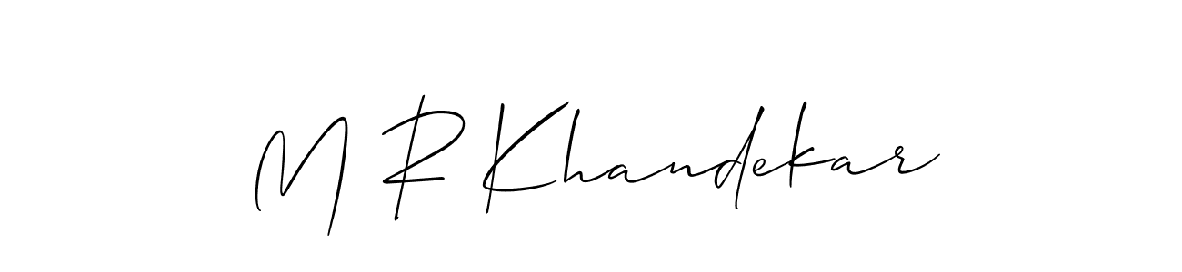 Make a beautiful signature design for name M R Khandekar. With this signature (Allison_Script) style, you can create a handwritten signature for free. M R Khandekar signature style 2 images and pictures png