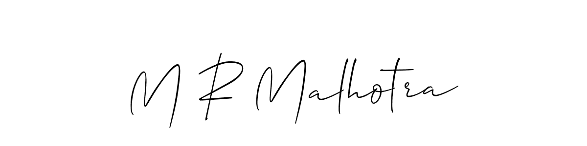 Create a beautiful signature design for name M R Malhotra. With this signature (Allison_Script) fonts, you can make a handwritten signature for free. M R Malhotra signature style 2 images and pictures png