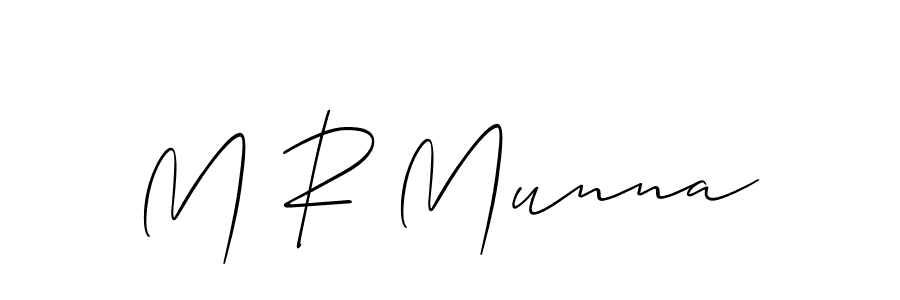 Make a short M R Munna signature style. Manage your documents anywhere anytime using Allison_Script. Create and add eSignatures, submit forms, share and send files easily. M R Munna signature style 2 images and pictures png