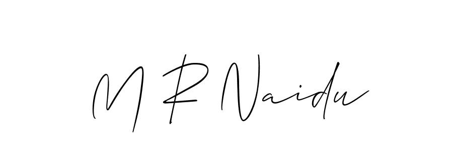 Make a beautiful signature design for name M R Naidu. With this signature (Allison_Script) style, you can create a handwritten signature for free. M R Naidu signature style 2 images and pictures png
