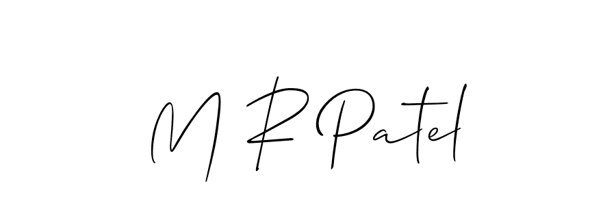 Also You can easily find your signature by using the search form. We will create M R Patel name handwritten signature images for you free of cost using Allison_Script sign style. M R Patel signature style 2 images and pictures png