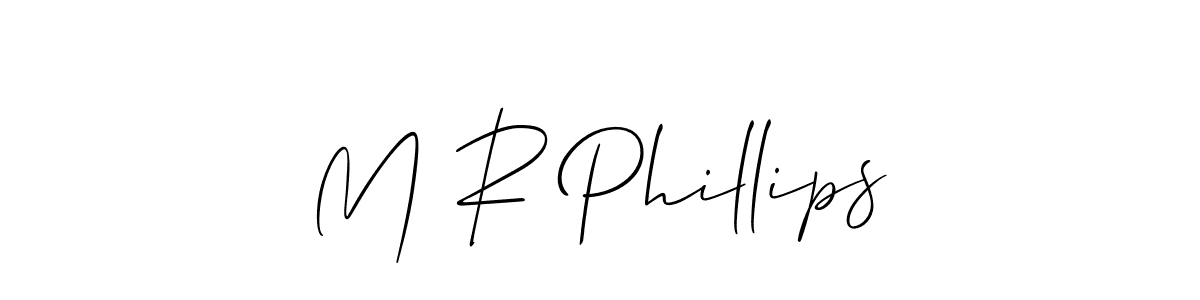 M R Phillips stylish signature style. Best Handwritten Sign (Allison_Script) for my name. Handwritten Signature Collection Ideas for my name M R Phillips. M R Phillips signature style 2 images and pictures png