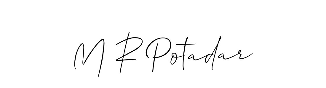 Design your own signature with our free online signature maker. With this signature software, you can create a handwritten (Allison_Script) signature for name M R Potadar. M R Potadar signature style 2 images and pictures png