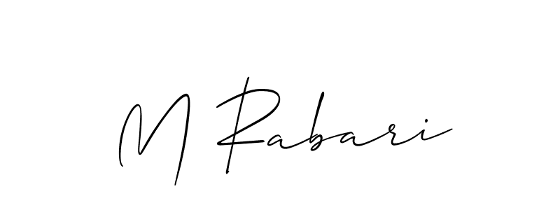 Create a beautiful signature design for name M Rabari. With this signature (Allison_Script) fonts, you can make a handwritten signature for free. M Rabari signature style 2 images and pictures png