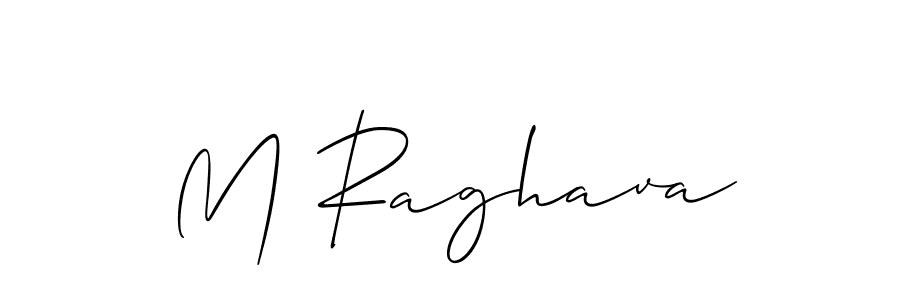 Design your own signature with our free online signature maker. With this signature software, you can create a handwritten (Allison_Script) signature for name M Raghava. M Raghava signature style 2 images and pictures png