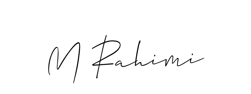 Also You can easily find your signature by using the search form. We will create M Rahimi name handwritten signature images for you free of cost using Allison_Script sign style. M Rahimi signature style 2 images and pictures png