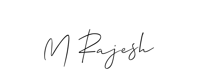 Make a beautiful signature design for name M Rajesh. With this signature (Allison_Script) style, you can create a handwritten signature for free. M Rajesh signature style 2 images and pictures png