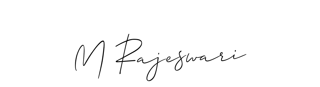 Make a beautiful signature design for name M Rajeswari. With this signature (Allison_Script) style, you can create a handwritten signature for free. M Rajeswari signature style 2 images and pictures png