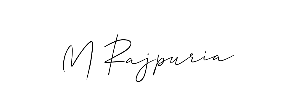 if you are searching for the best signature style for your name M Rajpuria. so please give up your signature search. here we have designed multiple signature styles  using Allison_Script. M Rajpuria signature style 2 images and pictures png