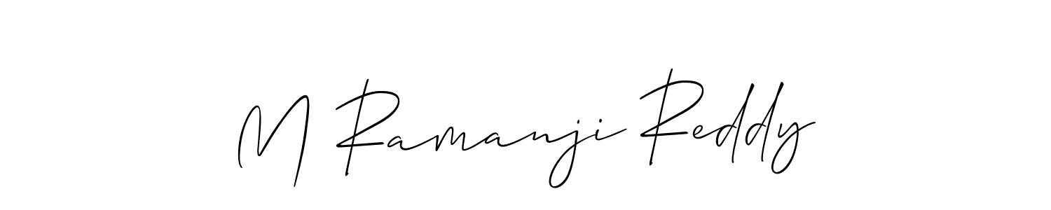 Make a beautiful signature design for name M Ramanji Reddy. With this signature (Allison_Script) style, you can create a handwritten signature for free. M Ramanji Reddy signature style 2 images and pictures png