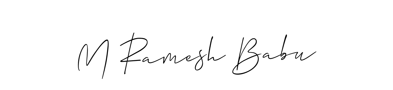 Also we have M Ramesh Babu name is the best signature style. Create professional handwritten signature collection using Allison_Script autograph style. M Ramesh Babu signature style 2 images and pictures png