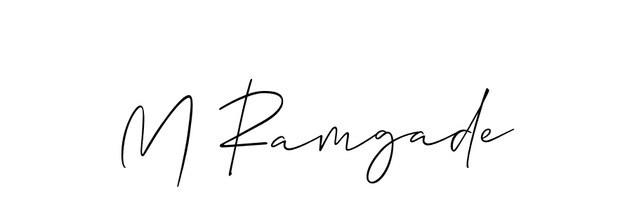 How to make M Ramgade signature? Allison_Script is a professional autograph style. Create handwritten signature for M Ramgade name. M Ramgade signature style 2 images and pictures png