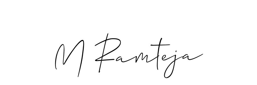 How to make M Ramteja signature? Allison_Script is a professional autograph style. Create handwritten signature for M Ramteja name. M Ramteja signature style 2 images and pictures png