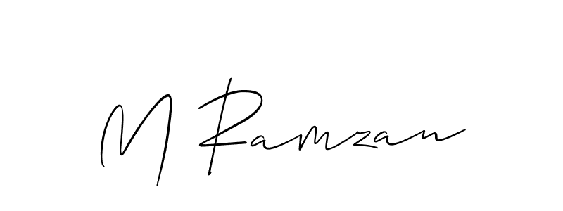 How to make M Ramzan name signature. Use Allison_Script style for creating short signs online. This is the latest handwritten sign. M Ramzan signature style 2 images and pictures png