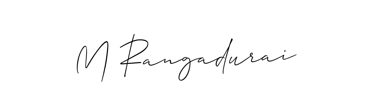 Also You can easily find your signature by using the search form. We will create M Rangadurai name handwritten signature images for you free of cost using Allison_Script sign style. M Rangadurai signature style 2 images and pictures png