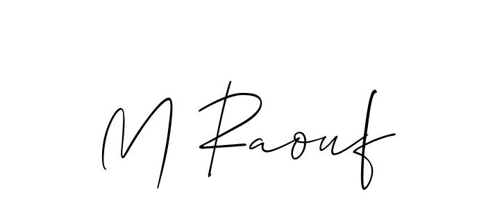 M Raouf stylish signature style. Best Handwritten Sign (Allison_Script) for my name. Handwritten Signature Collection Ideas for my name M Raouf. M Raouf signature style 2 images and pictures png