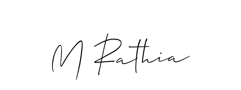 Also we have M Rathia name is the best signature style. Create professional handwritten signature collection using Allison_Script autograph style. M Rathia signature style 2 images and pictures png