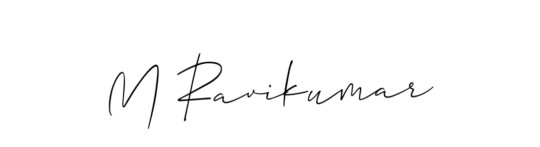 You should practise on your own different ways (Allison_Script) to write your name (M Ravikumar) in signature. don't let someone else do it for you. M Ravikumar signature style 2 images and pictures png