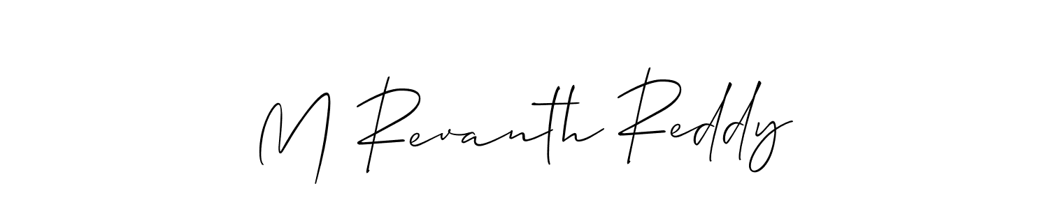 You should practise on your own different ways (Allison_Script) to write your name (M Revanth Reddy) in signature. don't let someone else do it for you. M Revanth Reddy signature style 2 images and pictures png