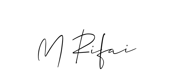 You should practise on your own different ways (Allison_Script) to write your name (M Rifai) in signature. don't let someone else do it for you. M Rifai signature style 2 images and pictures png