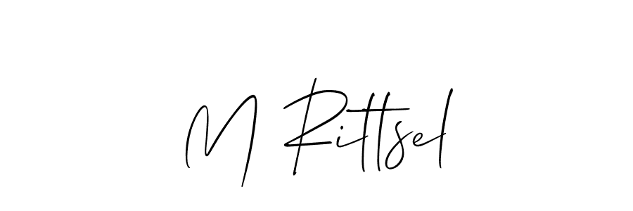 Create a beautiful signature design for name M Rittsel. With this signature (Allison_Script) fonts, you can make a handwritten signature for free. M Rittsel signature style 2 images and pictures png