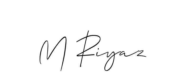 Make a beautiful signature design for name M Riyaz. With this signature (Allison_Script) style, you can create a handwritten signature for free. M Riyaz signature style 2 images and pictures png