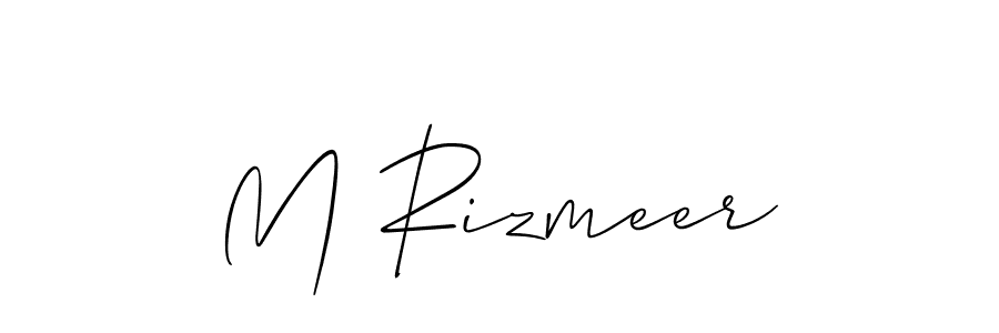 It looks lik you need a new signature style for name M Rizmeer. Design unique handwritten (Allison_Script) signature with our free signature maker in just a few clicks. M Rizmeer signature style 2 images and pictures png