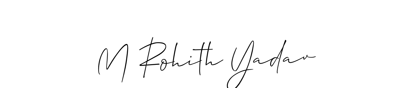 if you are searching for the best signature style for your name M Rohith Yadav. so please give up your signature search. here we have designed multiple signature styles  using Allison_Script. M Rohith Yadav signature style 2 images and pictures png