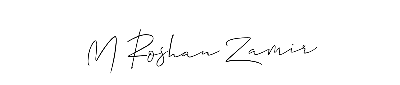 It looks lik you need a new signature style for name M Roshan Zamir. Design unique handwritten (Allison_Script) signature with our free signature maker in just a few clicks. M Roshan Zamir signature style 2 images and pictures png