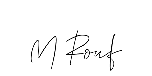 How to make M Rouf name signature. Use Allison_Script style for creating short signs online. This is the latest handwritten sign. M Rouf signature style 2 images and pictures png
