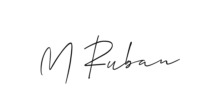 if you are searching for the best signature style for your name M Ruban. so please give up your signature search. here we have designed multiple signature styles  using Allison_Script. M Ruban signature style 2 images and pictures png