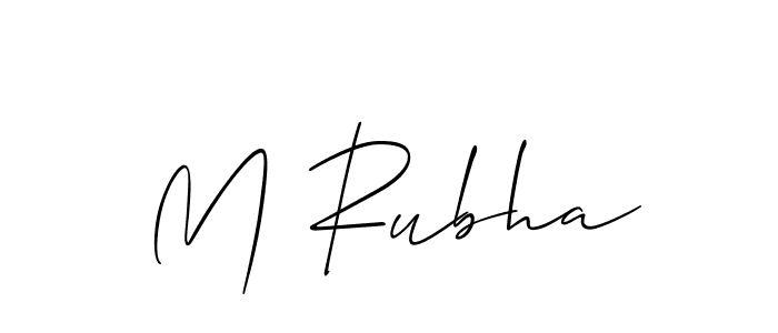 How to make M Rubha name signature. Use Allison_Script style for creating short signs online. This is the latest handwritten sign. M Rubha signature style 2 images and pictures png