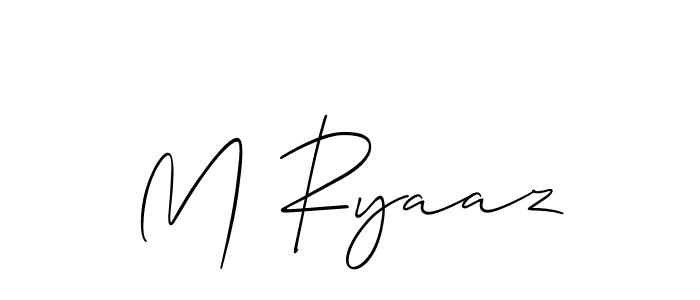 Create a beautiful signature design for name M Ryaaz. With this signature (Allison_Script) fonts, you can make a handwritten signature for free. M Ryaaz signature style 2 images and pictures png
