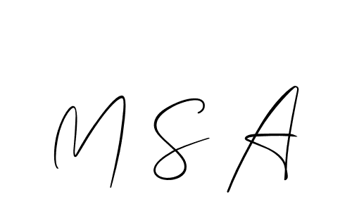 You should practise on your own different ways (Allison_Script) to write your name (M S A) in signature. don't let someone else do it for you. M S A signature style 2 images and pictures png