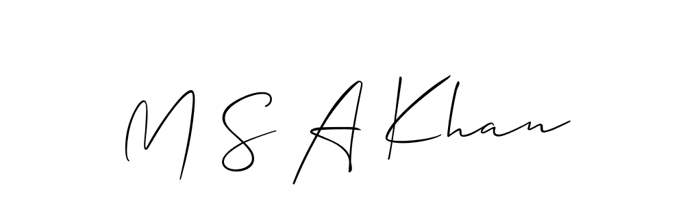 Also we have M S A Khan name is the best signature style. Create professional handwritten signature collection using Allison_Script autograph style. M S A Khan signature style 2 images and pictures png