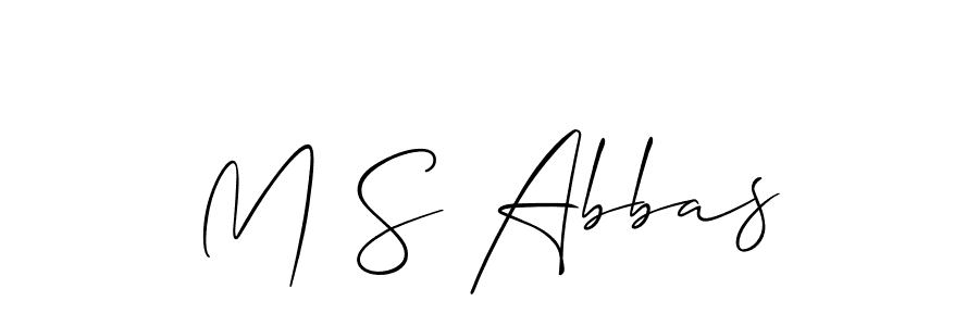 Make a beautiful signature design for name M S Abbas. With this signature (Allison_Script) style, you can create a handwritten signature for free. M S Abbas signature style 2 images and pictures png