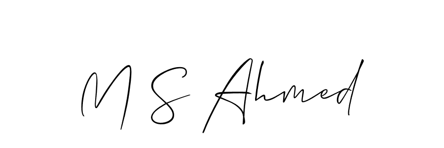 Create a beautiful signature design for name M S Ahmed. With this signature (Allison_Script) fonts, you can make a handwritten signature for free. M S Ahmed signature style 2 images and pictures png