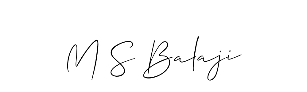 Allison_Script is a professional signature style that is perfect for those who want to add a touch of class to their signature. It is also a great choice for those who want to make their signature more unique. Get M S Balaji name to fancy signature for free. M S Balaji signature style 2 images and pictures png