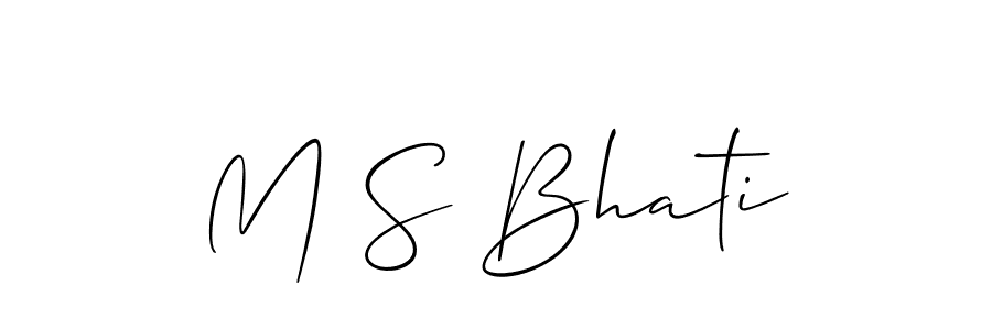 Also You can easily find your signature by using the search form. We will create M S Bhati name handwritten signature images for you free of cost using Allison_Script sign style. M S Bhati signature style 2 images and pictures png