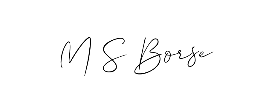 Also You can easily find your signature by using the search form. We will create M S Borse name handwritten signature images for you free of cost using Allison_Script sign style. M S Borse signature style 2 images and pictures png