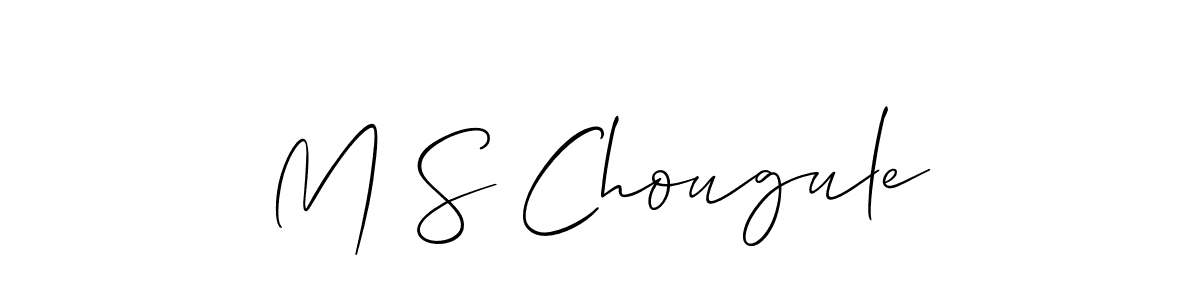 How to make M S Chougule name signature. Use Allison_Script style for creating short signs online. This is the latest handwritten sign. M S Chougule signature style 2 images and pictures png