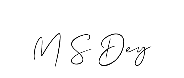 if you are searching for the best signature style for your name M S Dey. so please give up your signature search. here we have designed multiple signature styles  using Allison_Script. M S Dey signature style 2 images and pictures png