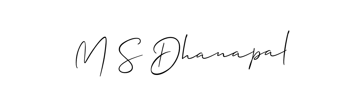 How to make M S Dhanapal signature? Allison_Script is a professional autograph style. Create handwritten signature for M S Dhanapal name. M S Dhanapal signature style 2 images and pictures png