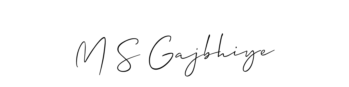 Create a beautiful signature design for name M S Gajbhiye. With this signature (Allison_Script) fonts, you can make a handwritten signature for free. M S Gajbhiye signature style 2 images and pictures png