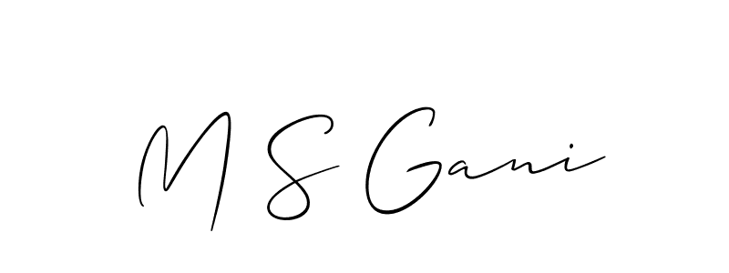Allison_Script is a professional signature style that is perfect for those who want to add a touch of class to their signature. It is also a great choice for those who want to make their signature more unique. Get M S Gani name to fancy signature for free. M S Gani signature style 2 images and pictures png