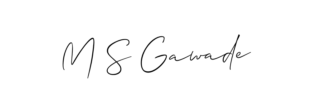 Allison_Script is a professional signature style that is perfect for those who want to add a touch of class to their signature. It is also a great choice for those who want to make their signature more unique. Get M S Gawade name to fancy signature for free. M S Gawade signature style 2 images and pictures png