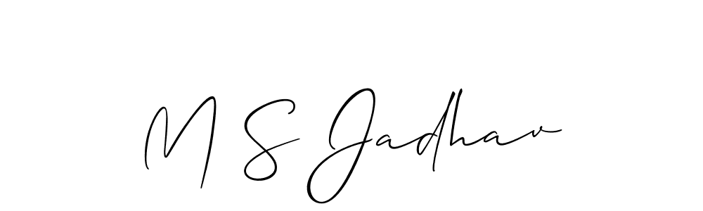 M S Jadhav stylish signature style. Best Handwritten Sign (Allison_Script) for my name. Handwritten Signature Collection Ideas for my name M S Jadhav. M S Jadhav signature style 2 images and pictures png