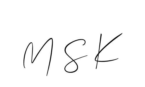 Create a beautiful signature design for name M S K. With this signature (Allison_Script) fonts, you can make a handwritten signature for free. M S K signature style 2 images and pictures png