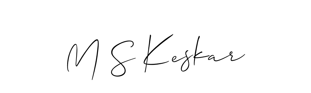 You should practise on your own different ways (Allison_Script) to write your name (M S Keskar) in signature. don't let someone else do it for you. M S Keskar signature style 2 images and pictures png