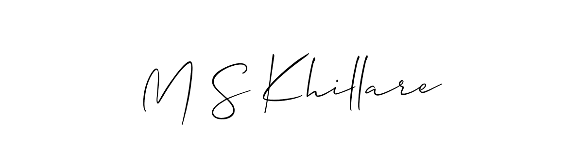 Allison_Script is a professional signature style that is perfect for those who want to add a touch of class to their signature. It is also a great choice for those who want to make their signature more unique. Get M S Khillare name to fancy signature for free. M S Khillare signature style 2 images and pictures png